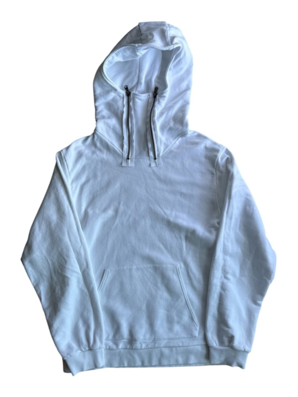 Rare RAF by Raf Simons Double Zip Ninja Hoodie White Cotton XL Made in Portugal